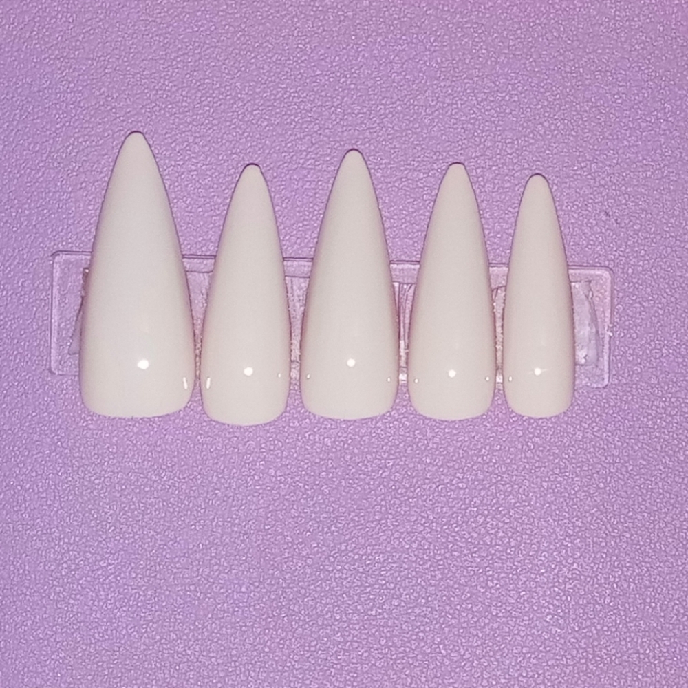 10pcs Long Stiletto Lightest Pink Press On Nails
